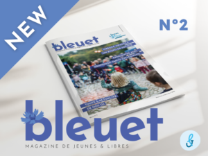 Couverture du Bleuet, le magazine de Jeunes & Libres, fédération d"Organisations de Jeunesse libérales. Deuxième numéro.