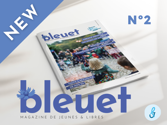 Couverture du Bleuet, le magazine de Jeunes & Libres, fédération d"Organisations de Jeunesse libérales. Deuxième numéro.